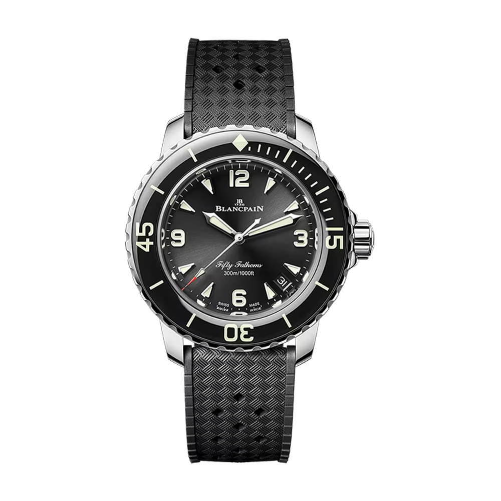 Blancpain Fifty Fathoms 38mm Black Rubber Watch