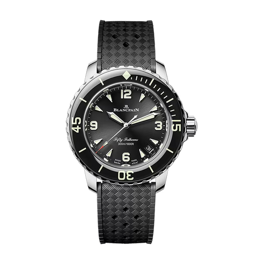 Blancpain Fifty Fathoms 38mm Black Rubber Watch