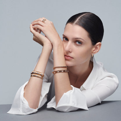 Buccellati Macri Classica Bangle Bracelet 18K Yellow Gold with Diamonds