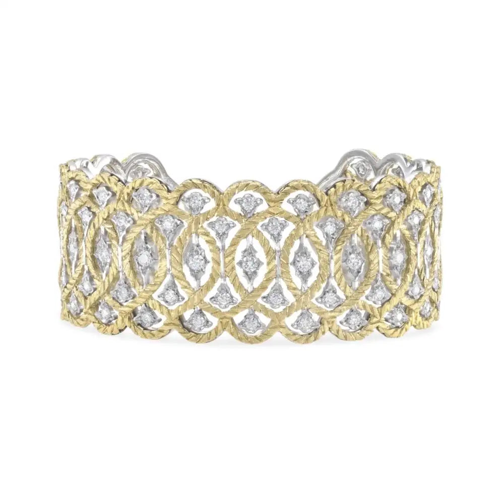 Buccellati Étoilée Yellow and White Gold Bracelet with Diamonds