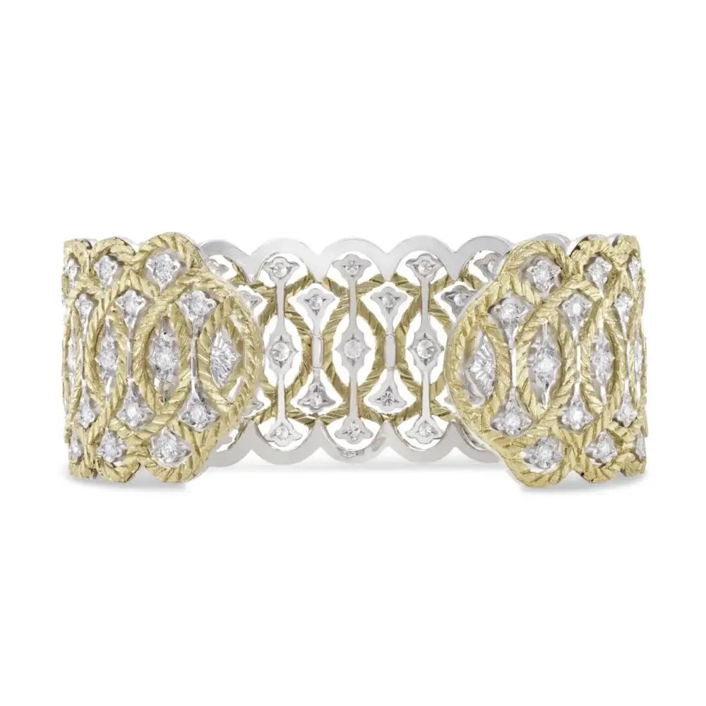 Buccellati Étoilée Yellow and White Gold Bracelet with Diamonds
