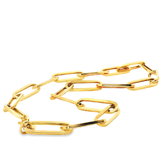 King Jewelers 18-Inch Paperclip Chain Necklace 14K Yellow Gold