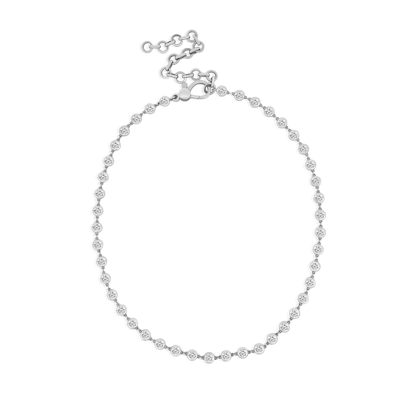 King Jewelers 6.20ct Diamond Station Necklace 14K White Gold