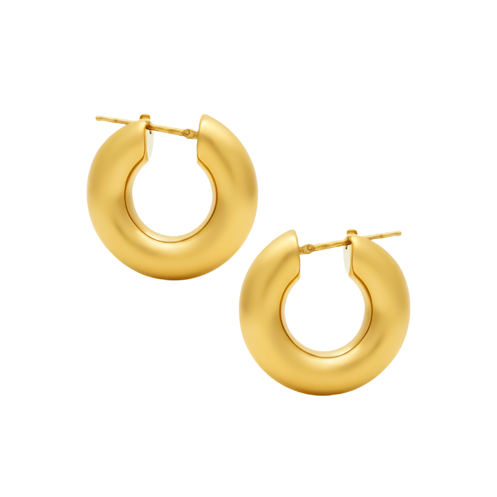 Antonio Papini Rounded Hoop Earrings 18K Yellow Gold