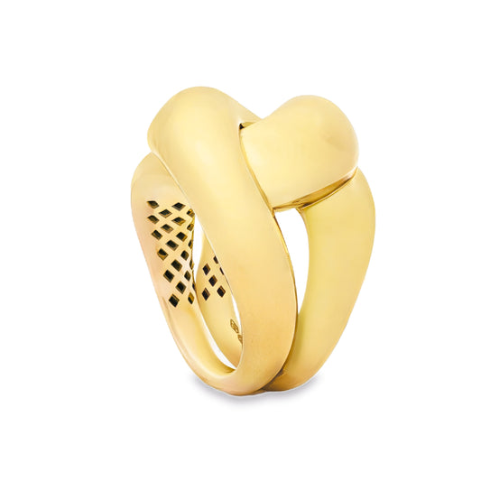Antonio Papini Twisted Sculptural Ring 18K Yellow Gold