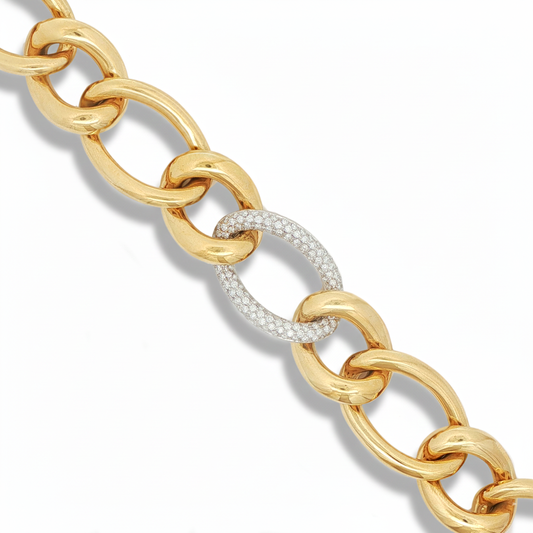 Antonio Papini 1.99ct Diamond Link Bracelet 18K Yellow Gold