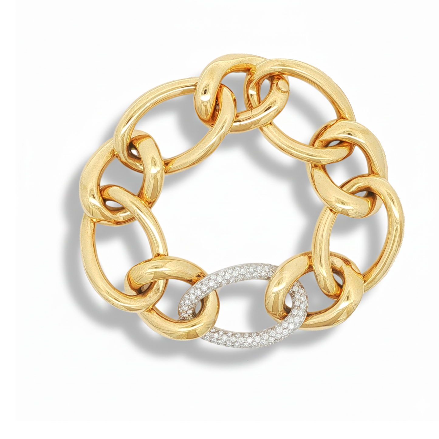 Antonio Papini 1.99ct Diamond Link Bracelet 18K Yellow Gold