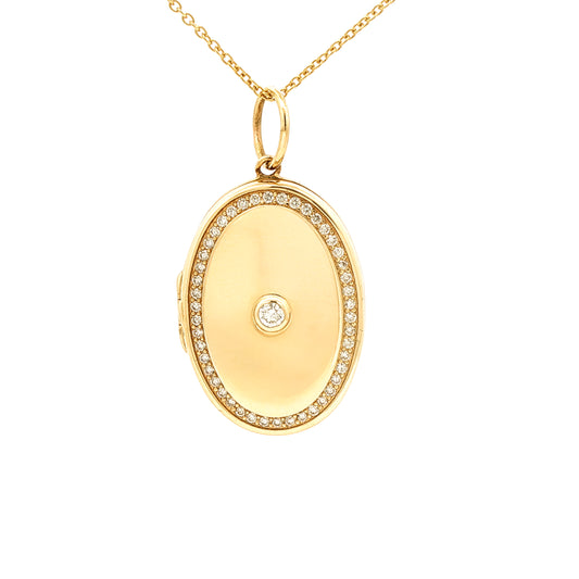 King Jewelers Diamond Locket Pendant 14K Yellow Gold