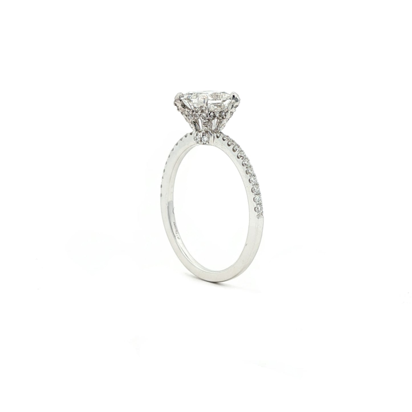 KJ5 18K White Gold 1.15ct GIA Certified Princess Cut Diamond Engagement Ring