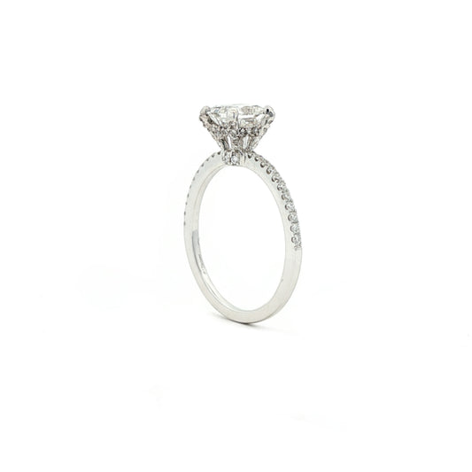 KJ5 18K White Gold 1.15ct GIA Certified Princess Cut Diamond Engagement Ring