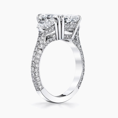 KJ5 Platinum GIA Certified 6.48ct Radiant Cut 3-Stone Diamond Engagement Ring