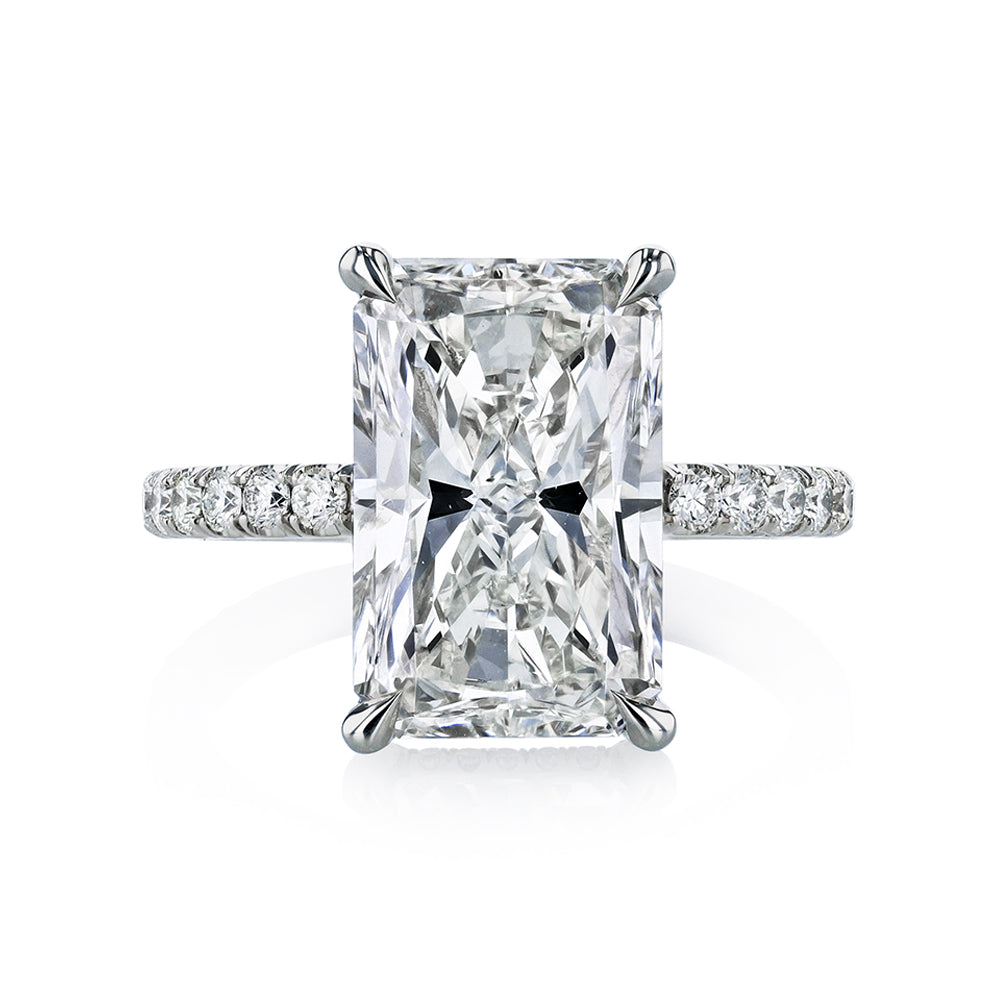 KJ5 Platinum GIA Certified 5.98ct Radiant Cut Classic Diamond Engagement Ring