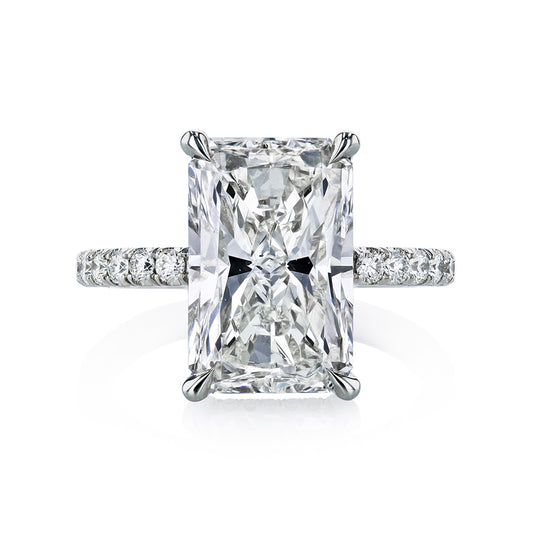KJ5 Platinum GIA Certified 5.98ct Radiant Cut Classic Diamond Engagement Ring