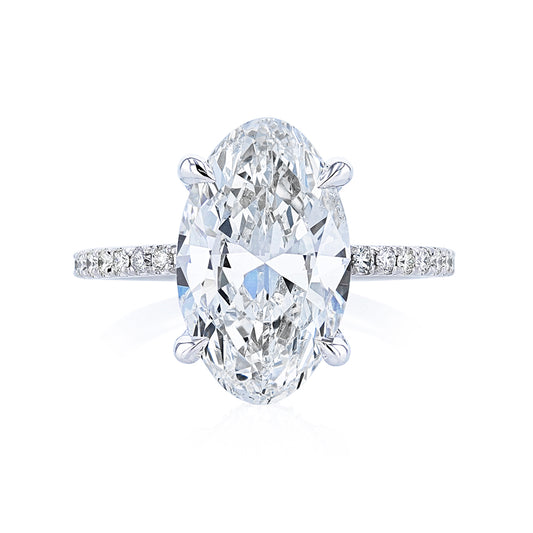 KJ5 Platinum GIA Certified 5.21ct Oval Cut Diamond Engagement Ring