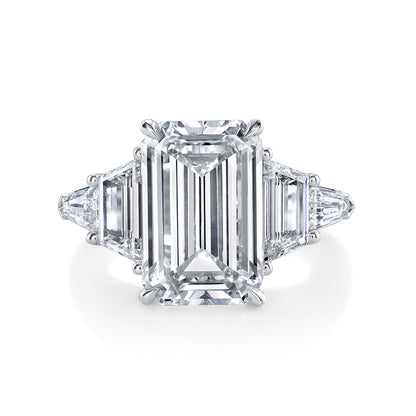 KJ5 GIA Platinum Emerald Cut 5-Stone Diamond Engagement Ring