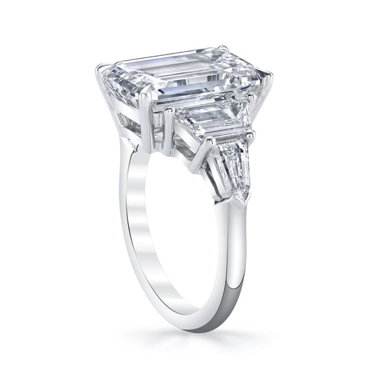 KJ5 GIA Platinum Emerald Cut 5-Stone Diamond Engagement Ring
