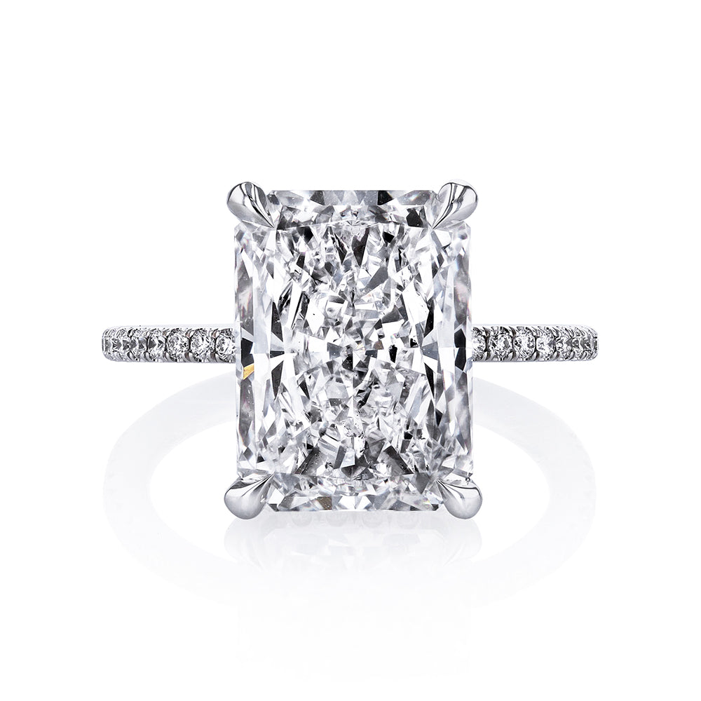 KJ5 Platinum GIA Certified 7.55ct Radiant Cut Classic Diamond Engagement Ring