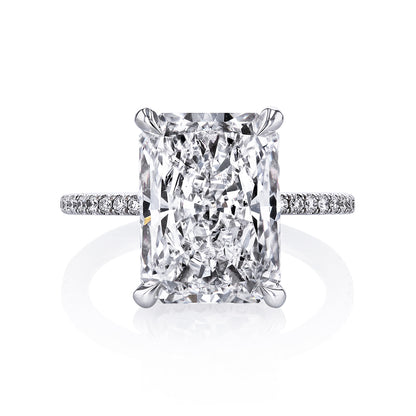 KJ5 Platinum GIA Certified 7.55ct Radiant Cut Classic Diamond Engagement Ring