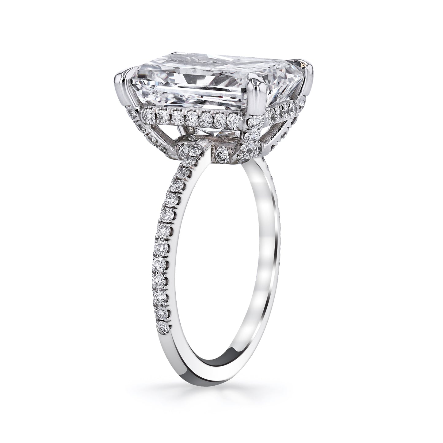 KJ5 Platinum GIA Certified 7.55ct Radiant Cut Classic Diamond Engagement Ring