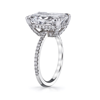 KJ5 Platinum GIA Certified 7.55ct Radiant Cut Classic Diamond Engagement Ring