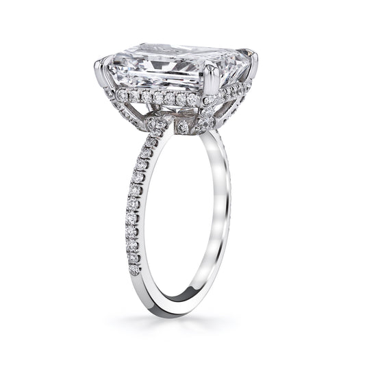 KJ5 Platinum GIA Certified 7.55ct Radiant Cut Classic Diamond Engagement Ring