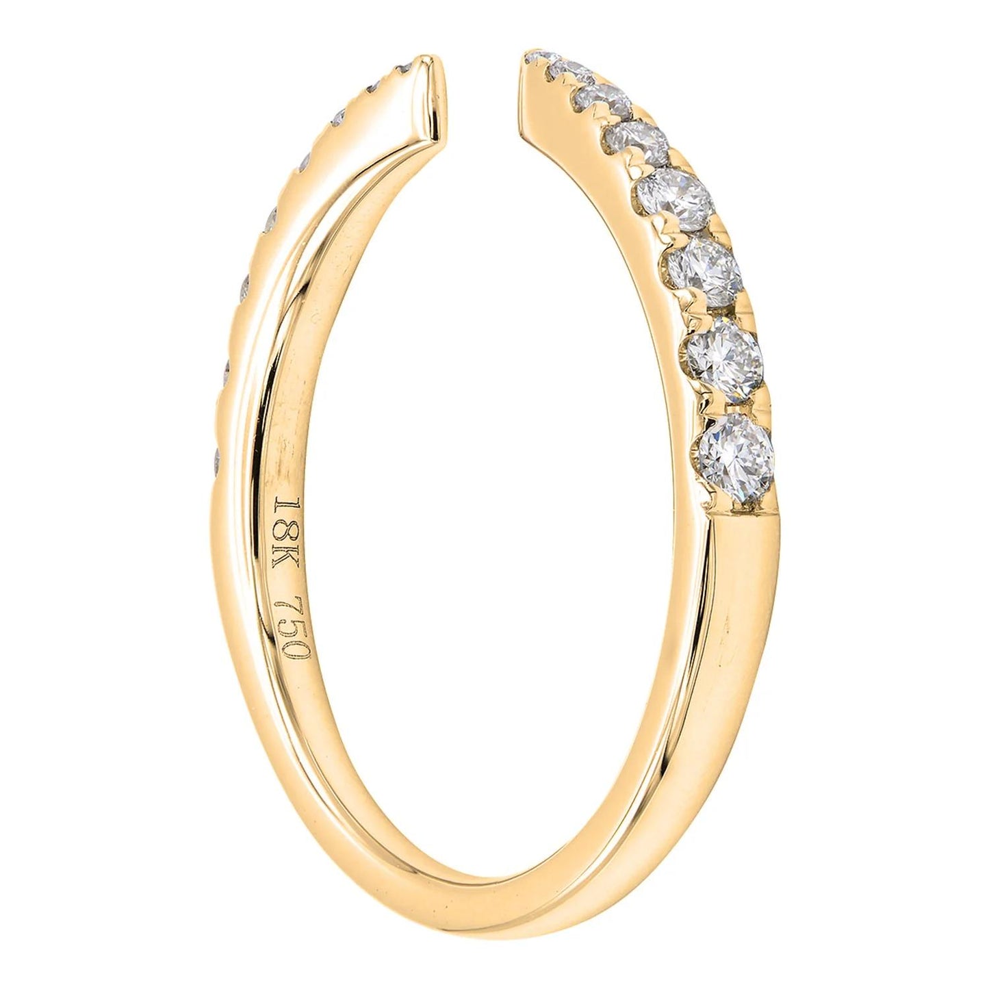 King Jewelers Open Diamond Stackable Ring 14K Yellow Gold