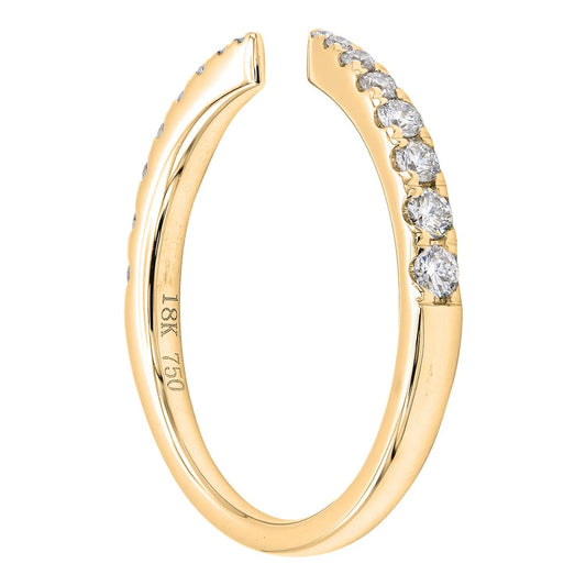 King Jewelers Open Diamond Stackable Ring 14K Yellow Gold