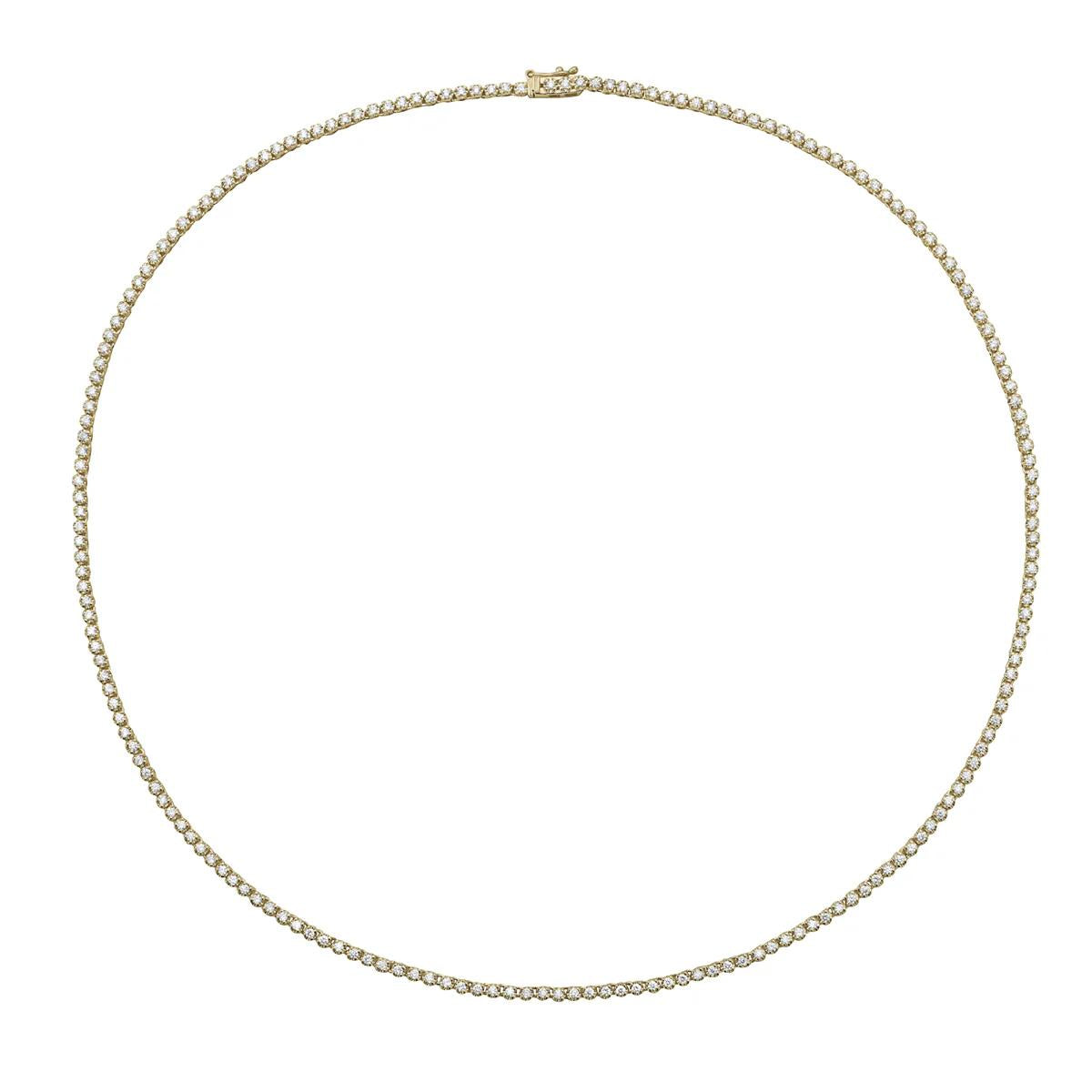 King Jewelers 1.96ct Diamond Tennis Necklace 14K Yellow Gold