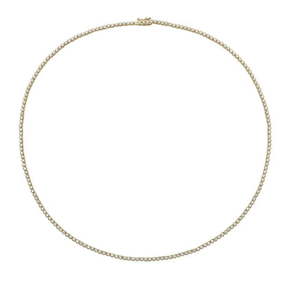 King Jewelers 1.96ct Diamond Tennis Necklace 14K Yellow Gold