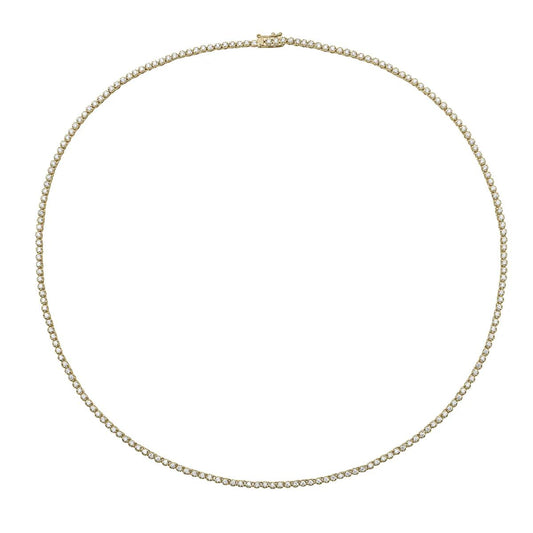 King Jewelers 1.96ct Diamond Tennis Necklace 14K Yellow Gold