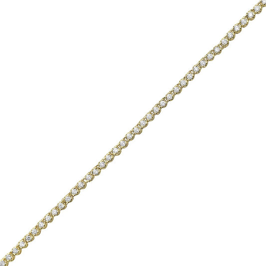 King Jewelers 1.96ct Diamond Tennis Necklace 14K Yellow Gold