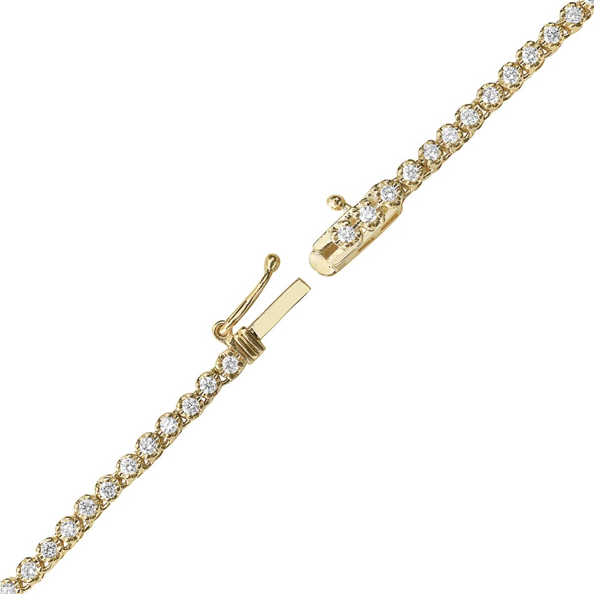 King Jewelers 1.96ct Diamond Tennis Necklace 14K Yellow Gold
