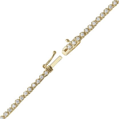 King Jewelers 1.96ct Diamond Tennis Necklace 14K Yellow Gold