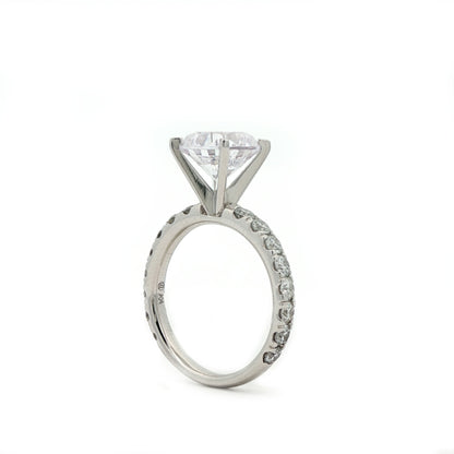 KJ5 Platinum Pavé Round Diamond 1ct Engagement Ring Mounting
