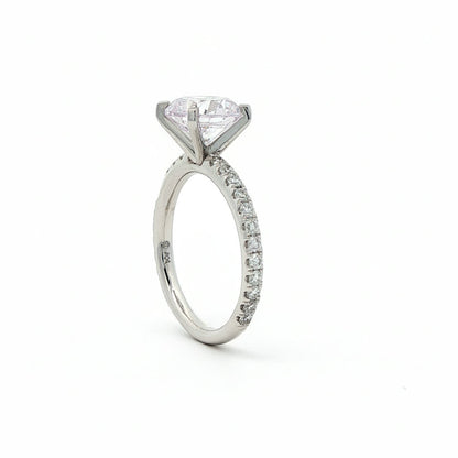 KJ5 Platinum Pavé Round Diamond 0.50ct Engagement Ring Mounting