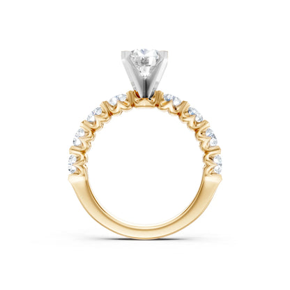 KJ5 14K Yellow Gold 0.80ct Diamond Engagement Ring Mounting