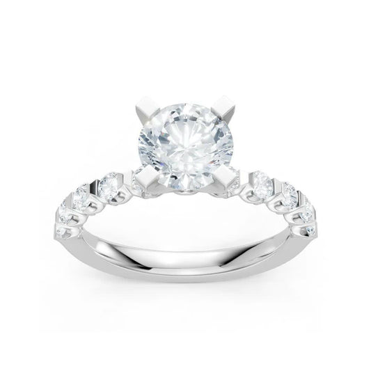 KJ5 Platinum Pavé Round Diamond 0.80ct Engagement Ring Mounting