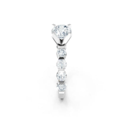 KJ5 Platinum Pavé Round Diamond 0.80ct Engagement Ring Mounting