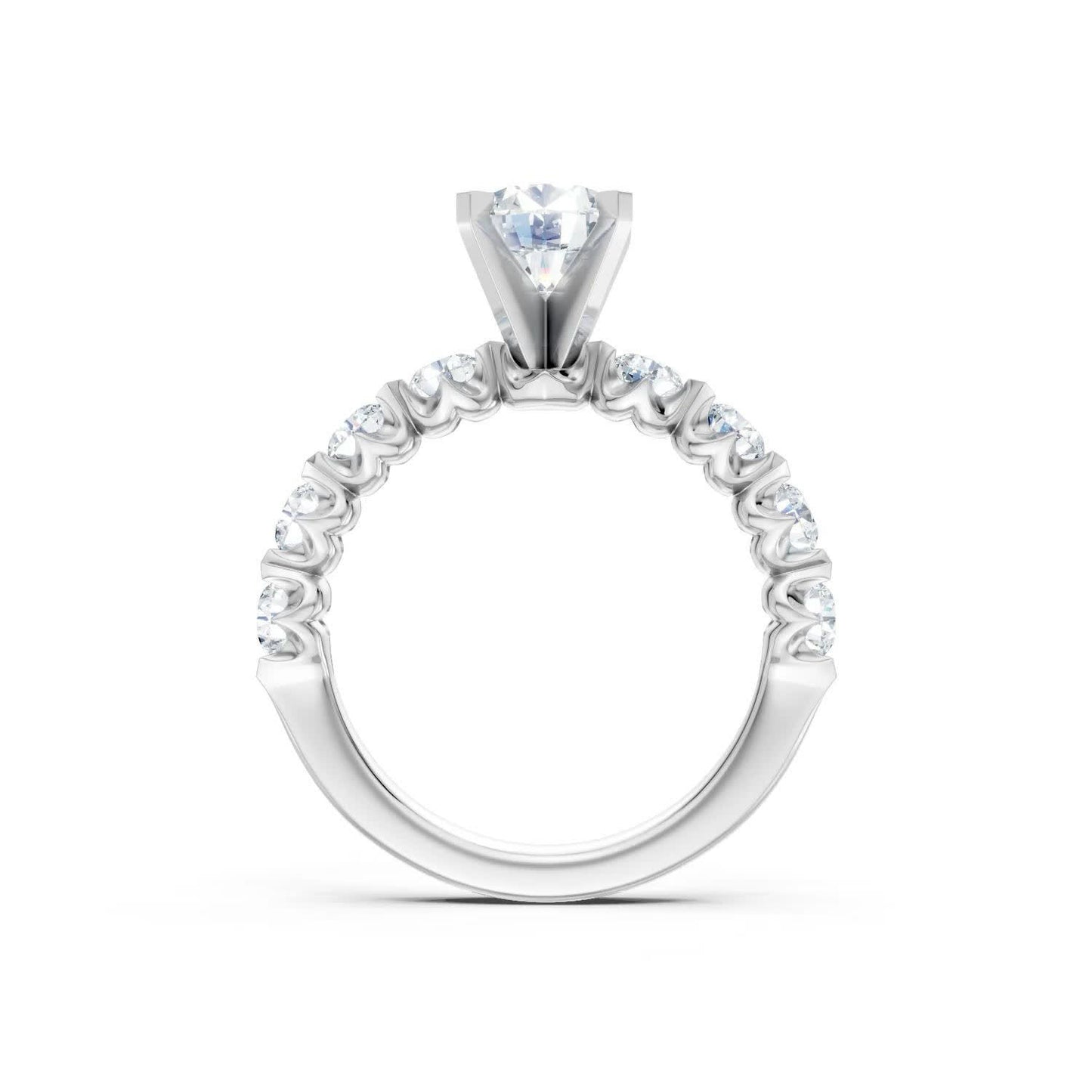 KJ5 Platinum Pavé Round Diamond 0.80ct Engagement Ring Mounting