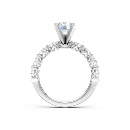 KJ5 Platinum Pavé Round Diamond 0.80ct Engagement Ring Mounting