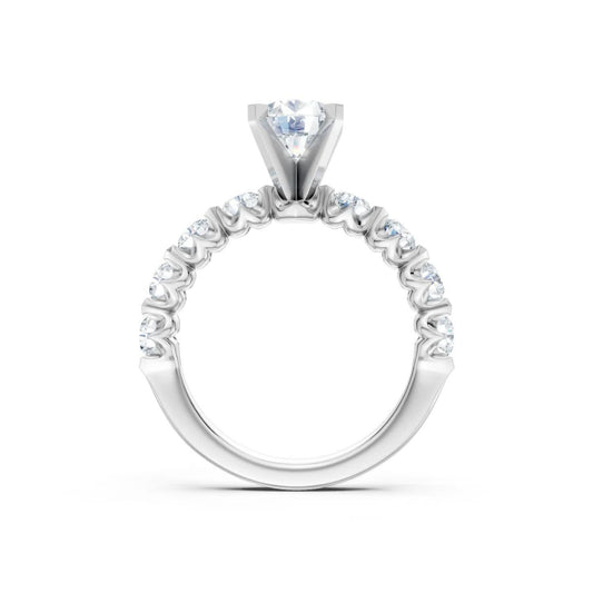 KJ5 Platinum Pavé Round Diamond 0.80ct Engagement Ring Mounting