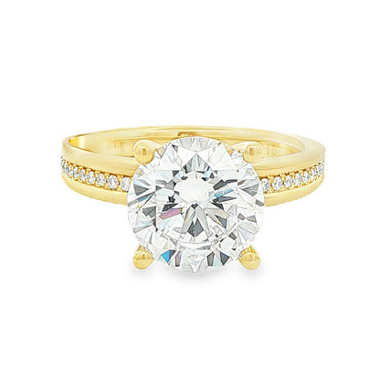 Sylvie 18K Yellow Gold Twisted Round Diamond Engagement Ring Mounting