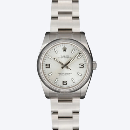 Pre Owned Rolex Oyster Perpetual 34 Stainless Steel Silver Dial