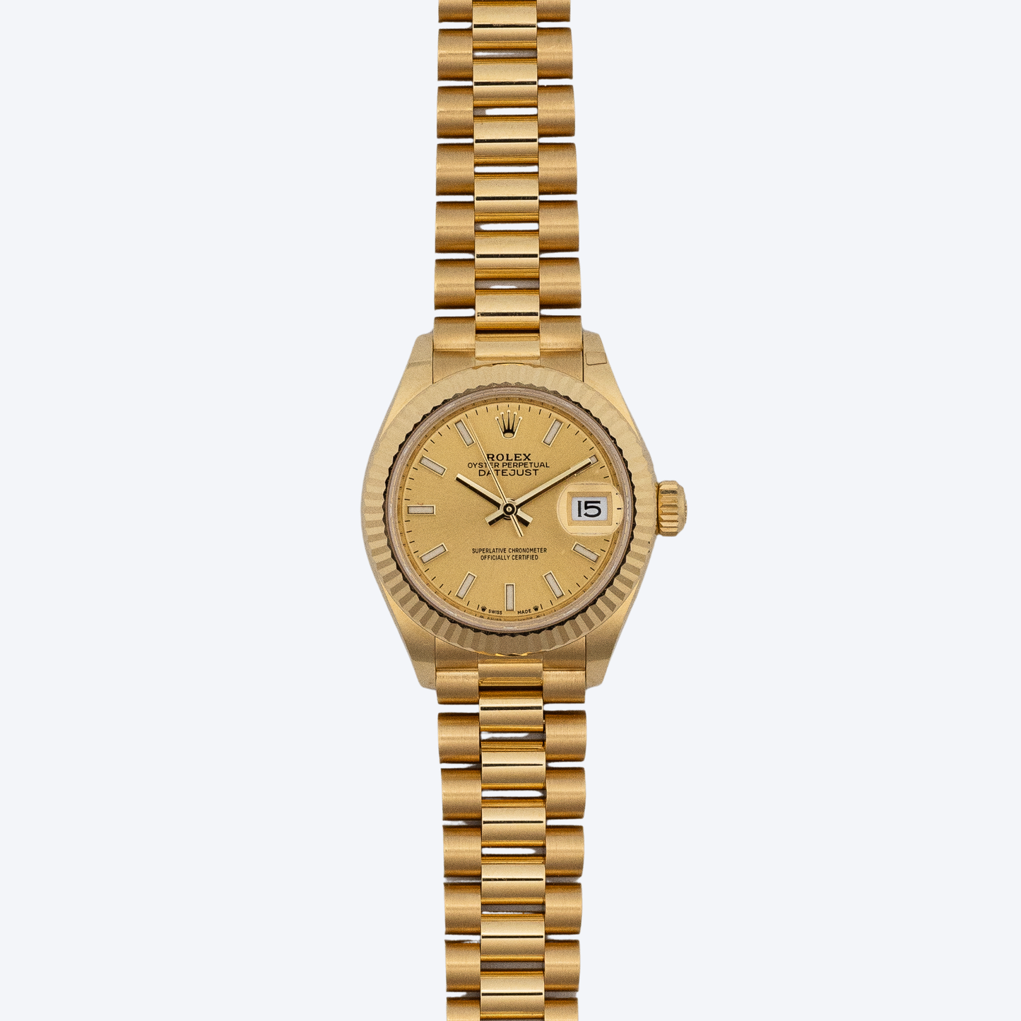 Pre Owned Rolex Datejust 28 Yellow Gold Champagne Dial