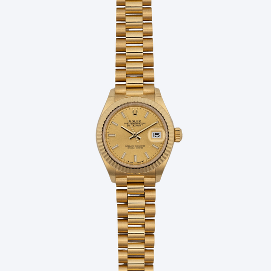 Pre Owned Rolex Datejust 28 Yellow Gold Champagne Dial
