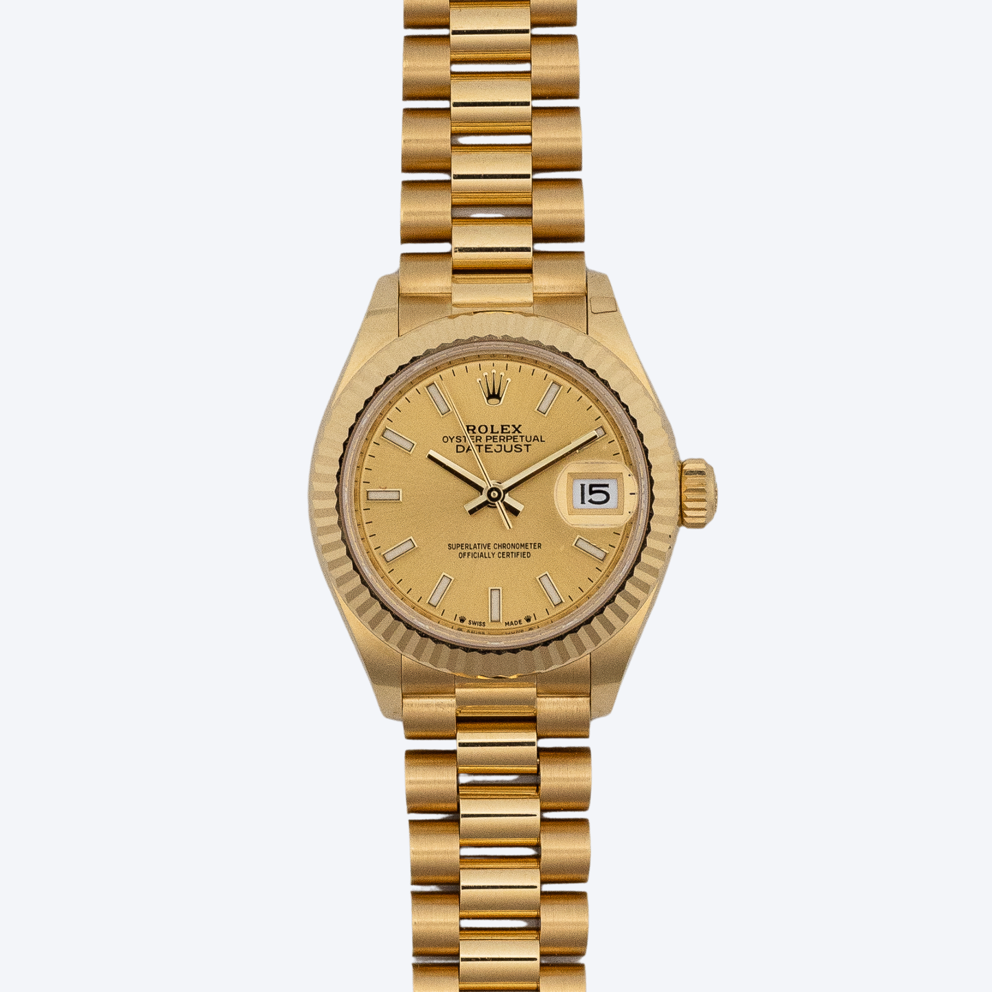 Pre Owned Rolex Datejust 28 Yellow Gold Champagne Dial - view 2