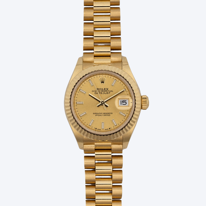 Pre Owned Rolex Datejust 28 Yellow Gold Champagne Dial - view 2