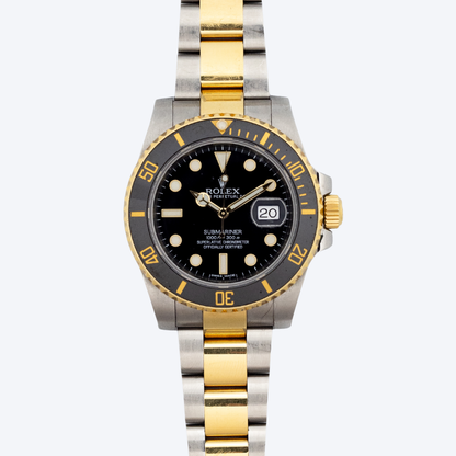 Pre Owned Rolex Submariner Date Stainless Steel and Yellow Gold Black Dial - view 2