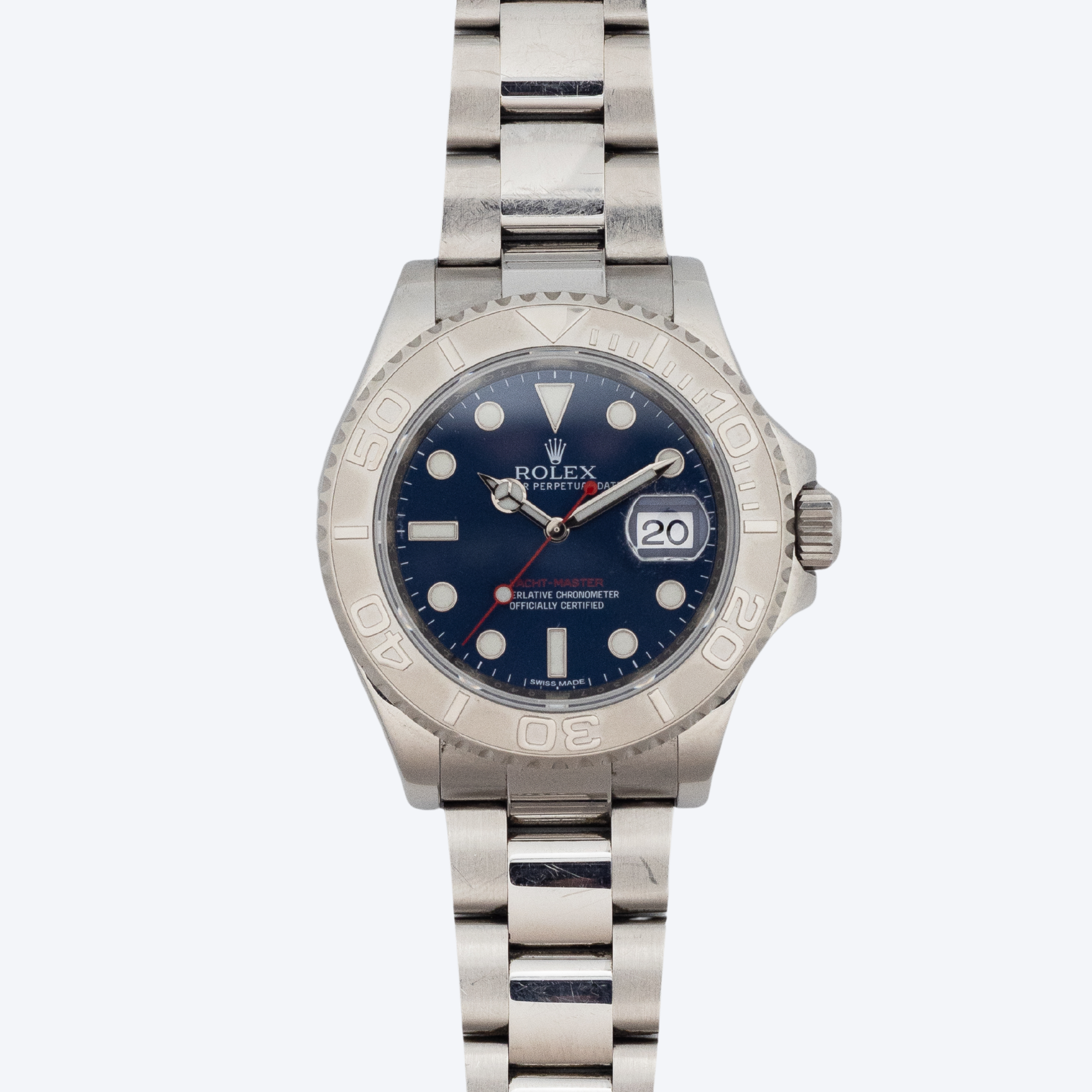 Pre Owned Rolex Yacht-Master 40 Stainless Steel and Platinum Blue Dial - view 2