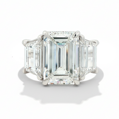 Ella Rose Platinum IGI Certified Emerald Cut 3-Stone Lab-Grown Diamond Engagement Ring